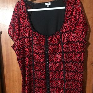 Red lace blouse